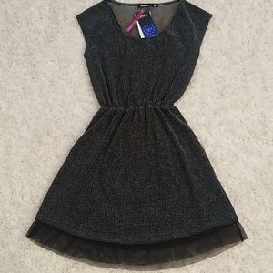 Shana European Metallic Mini Dress